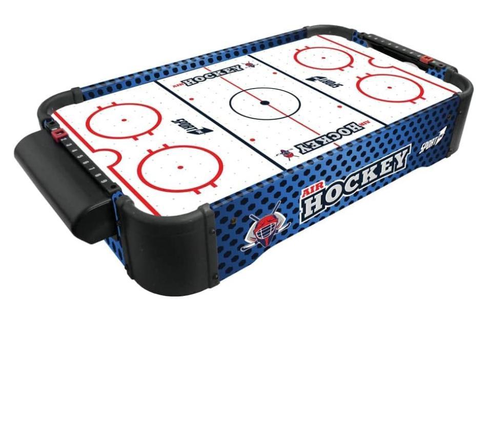 Air hockey elettrico da tavolo, con manopole e disco incluso