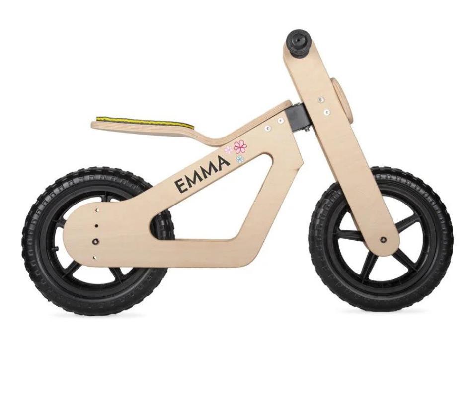 Bici, auto e passeggini giocattolo in legno da personalizzare