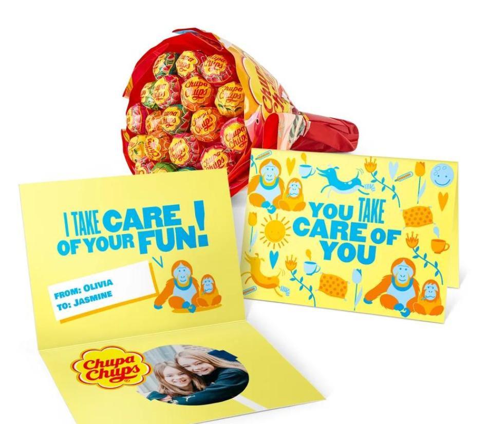 Bouquet di lecca-lecca Chupa Chups con biglietto personalizzabile