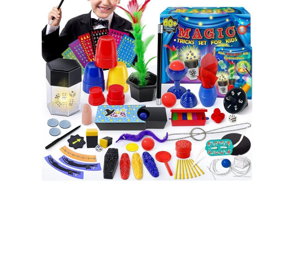 Kit con oltre 60 trucchi di magia per bambini