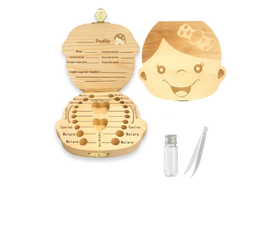 Scatola in legno per conservare i dentini da latte