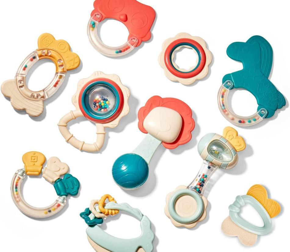 Set 10 pezzi con sonaglio massaggia gengive