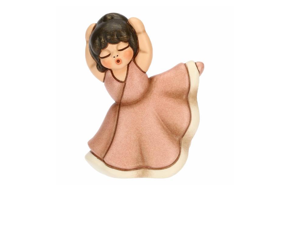 Ballerina rosa danzante in ceramica