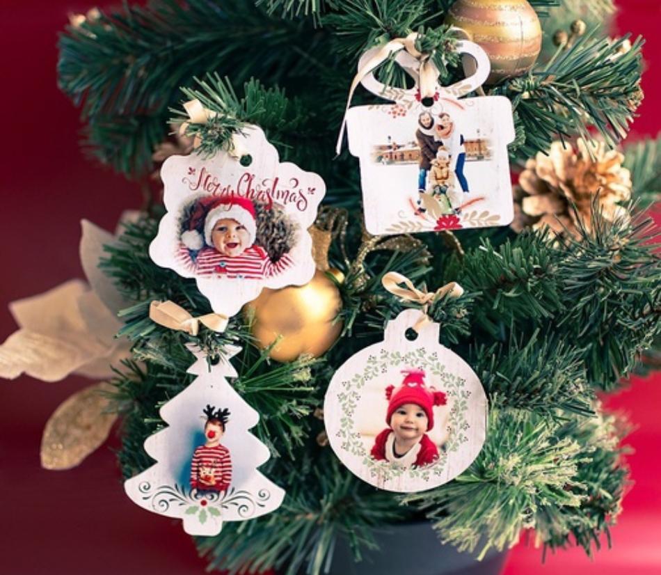 Bomboniere natalizie - Kit con palle di neve e decorazioni per l'albero