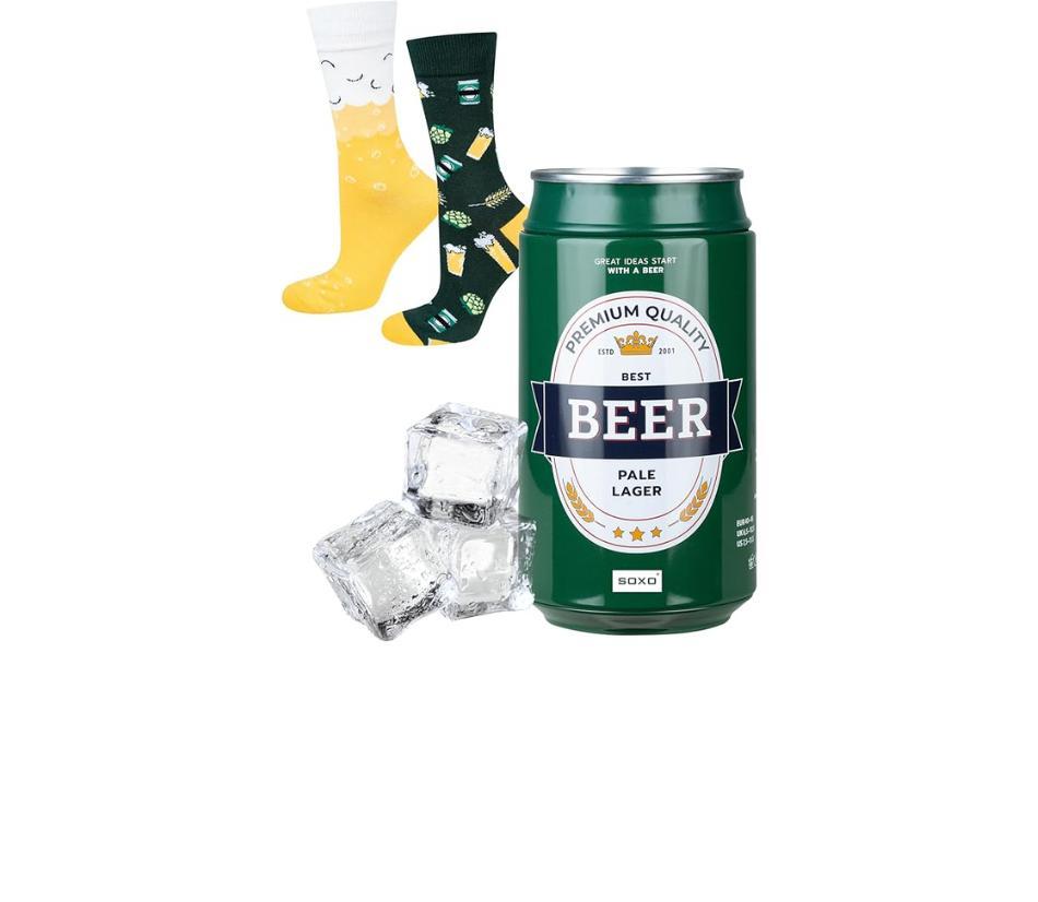 Calzini uomo a tema birra con confezione riutilizzabile - Modelli e colori assortiti