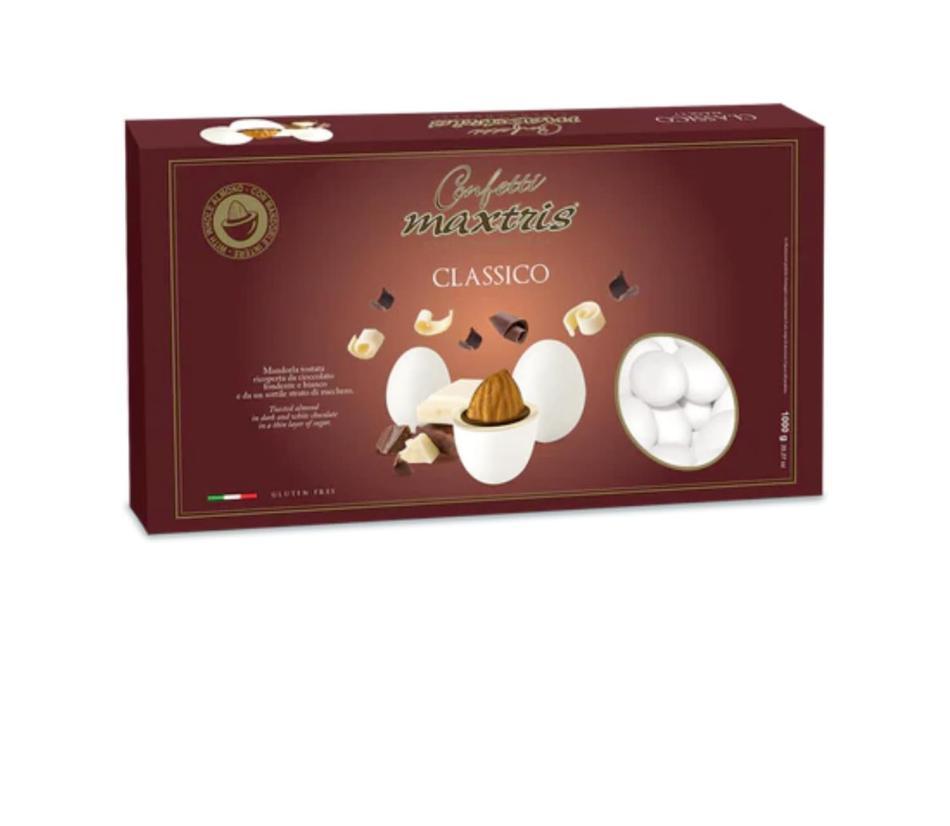 Confetti ciocomandorla classico bianco, 1 kg