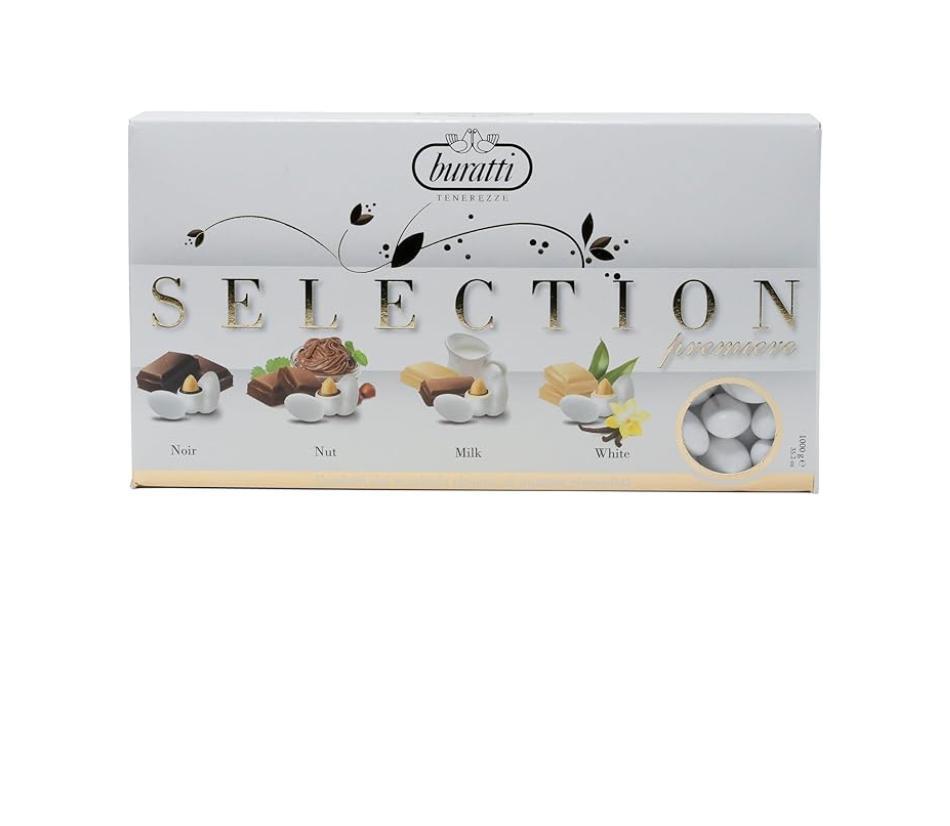 Confetti dragées alle mandorle ricoperti di cioccolato selezione tendresses 1 kg - fondente, nocciola, latte e bianco