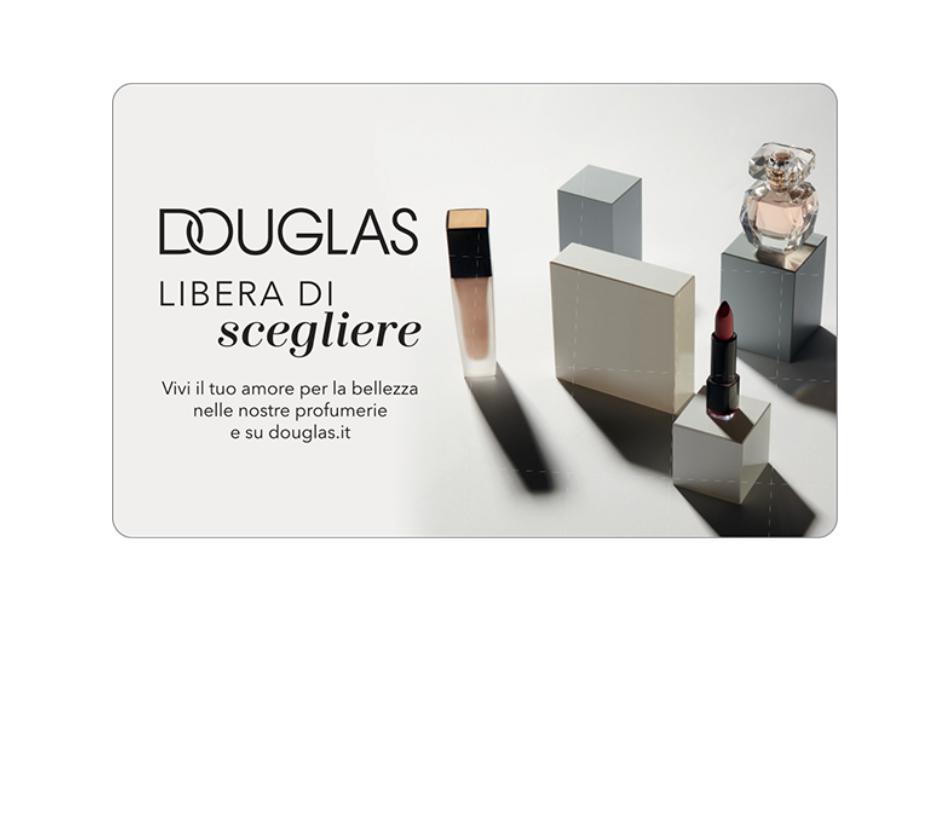 Gift card spendibile nelle oltre 400 profumerie Douglas in Italia e sul sito su douglas.it