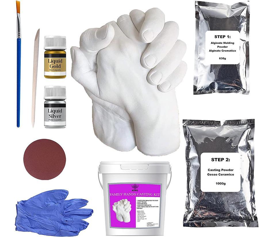 Kit completo per realizzare una scultura in gesso con il calco delle proprie mani