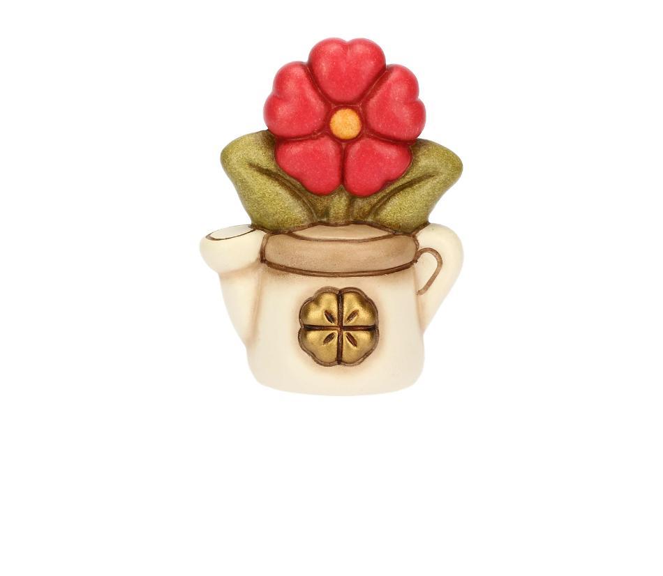 Mini annaffiatoio in ceramica con primula