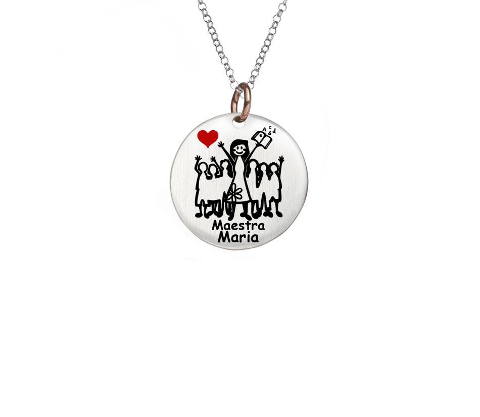 Porta sempre con te la tua famiglia e i tuoi affetti personalizzando la collana per la maestra