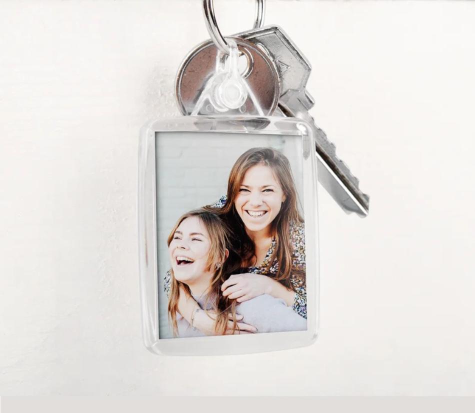 Portachiavi in plastica personalizzato con foto