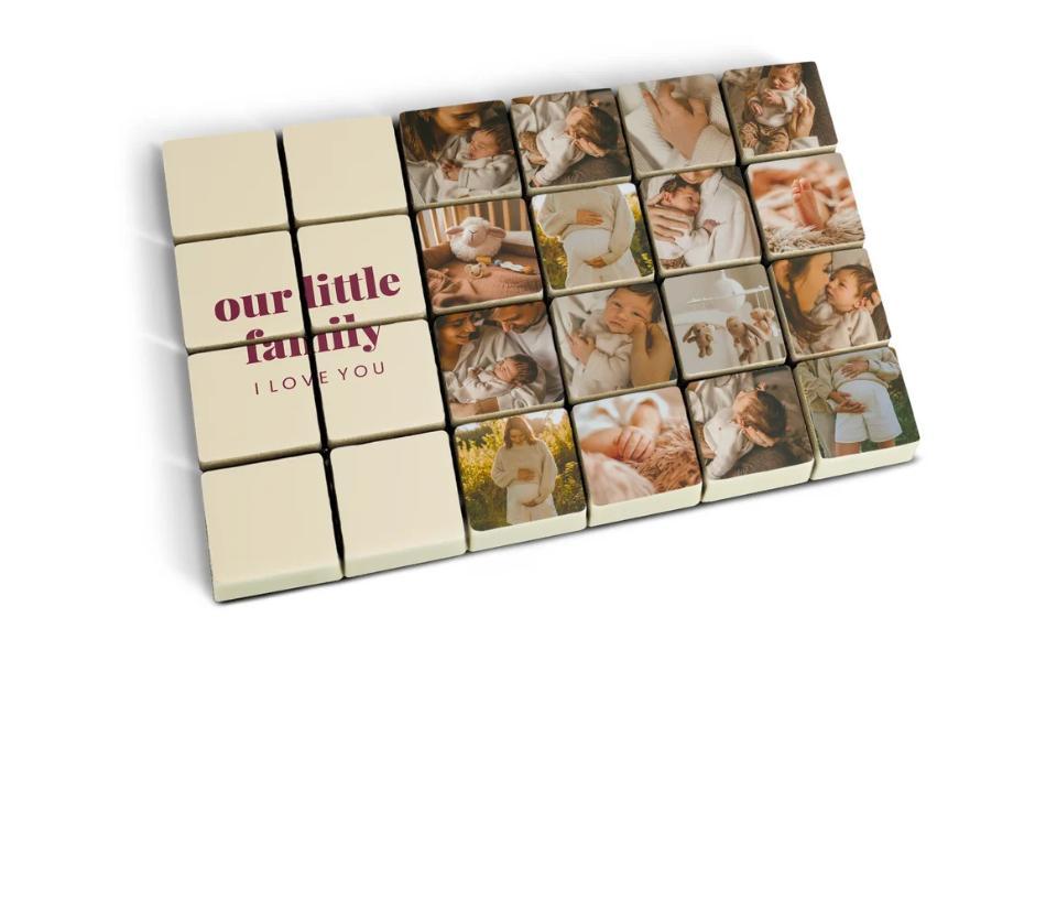 Puzzle di cioccolato con praline con foto personalizzabile