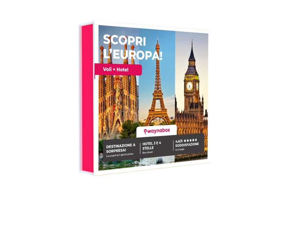 Regala un viaggio a sorpresa in aereo verso una destinazione in Europa!