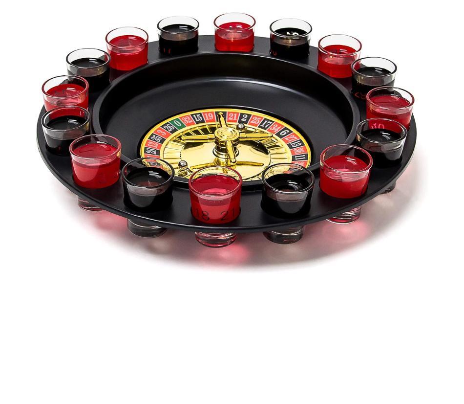 Roulette russa per giochi alcolici con 16 bicchierini da shot