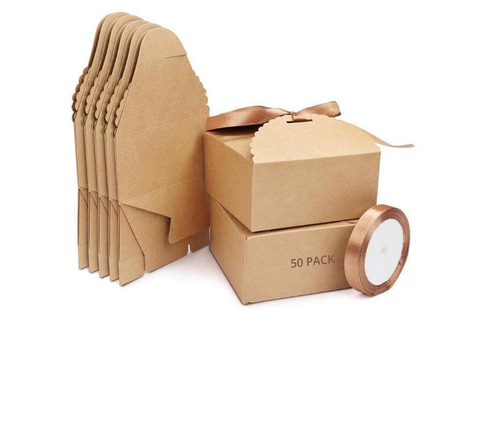 Scatola regalo cartone kraft quadrate (50pz)
