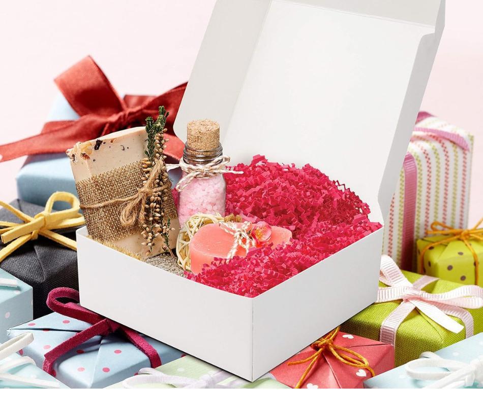Scatole bianche con coperchio kraft (50pz) - in cartone, 12 x 12 x 5 cm