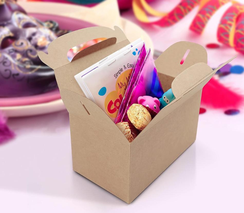 Scatole cartone regalo marroni (24pz) - 16 x 9,3 x 8,6 cm - scatola per regalo carta kraft