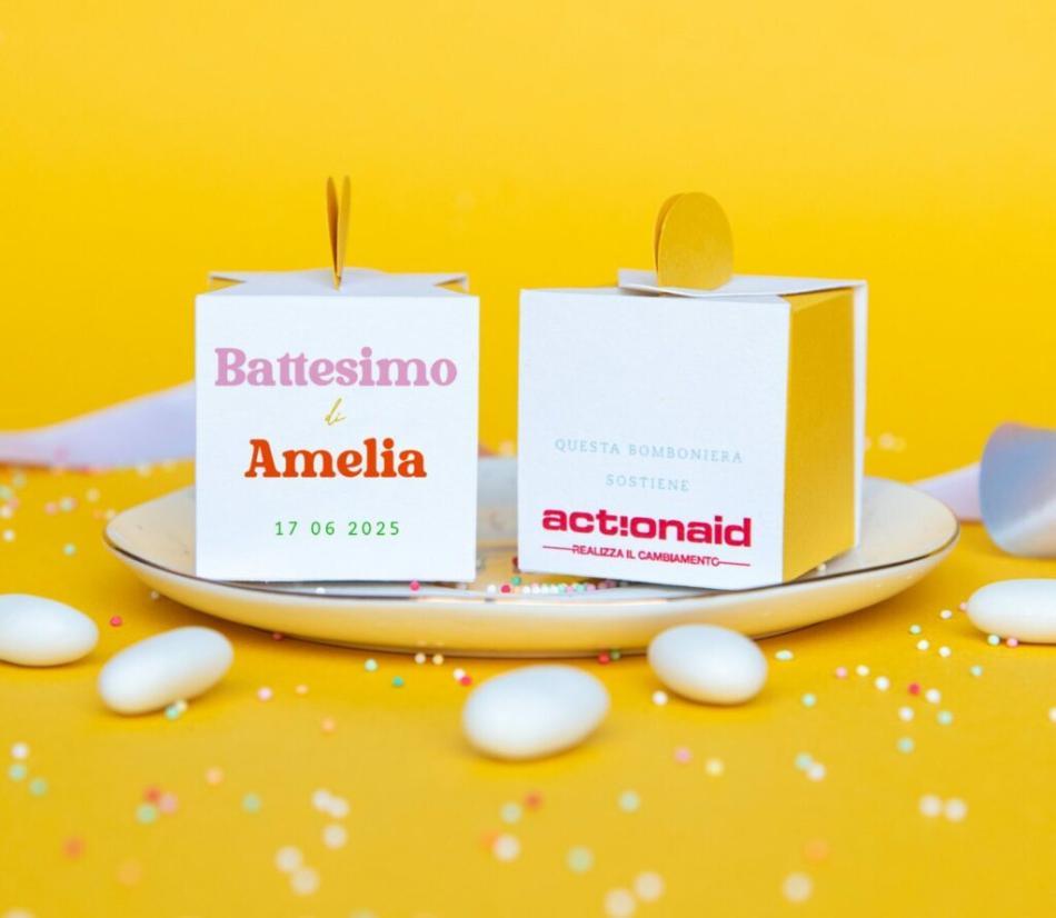 Scatolina Solidale Arcobaleno Battesimo