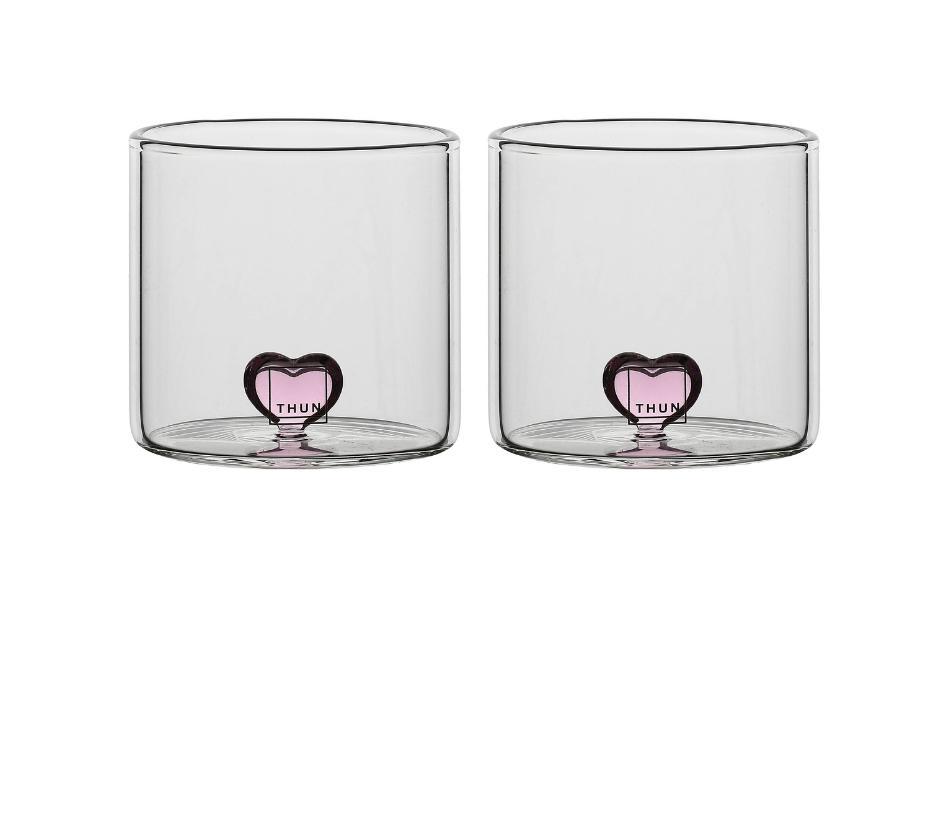 Set 2 bicchierini in vetro con cuore