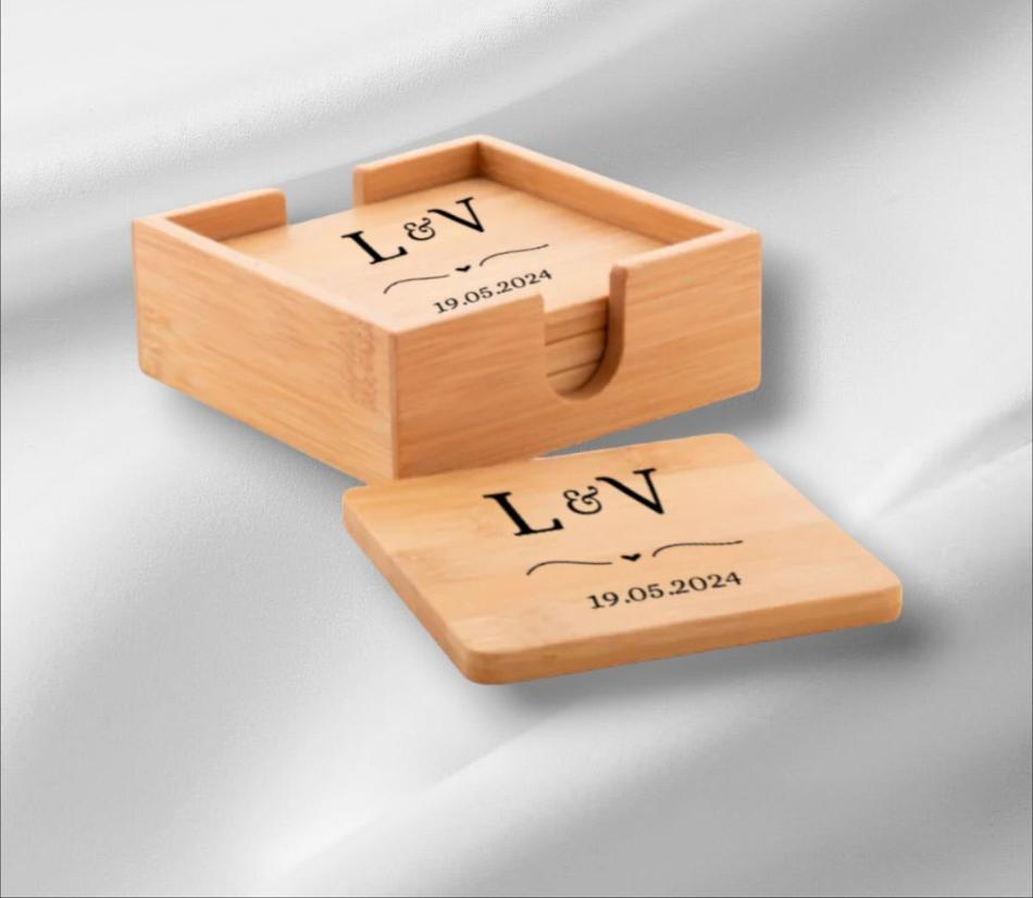 Sottobicchieri in sughero, bamboo o ardesia da personalizzare