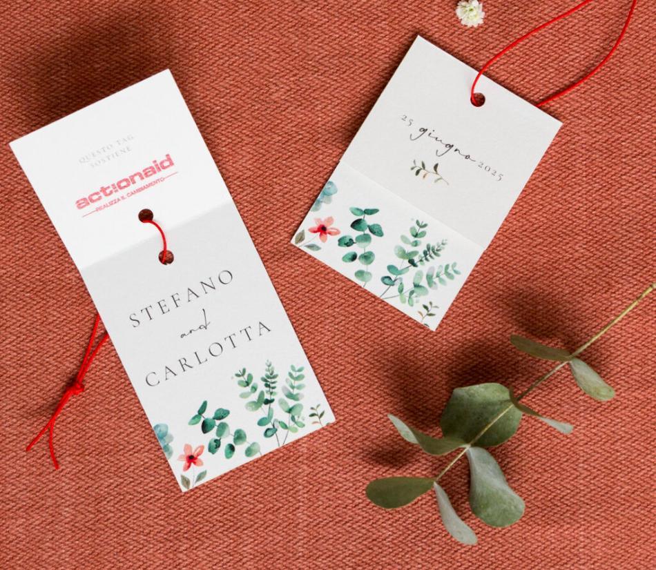 Tag Solidale Eucalipto Matrimonio